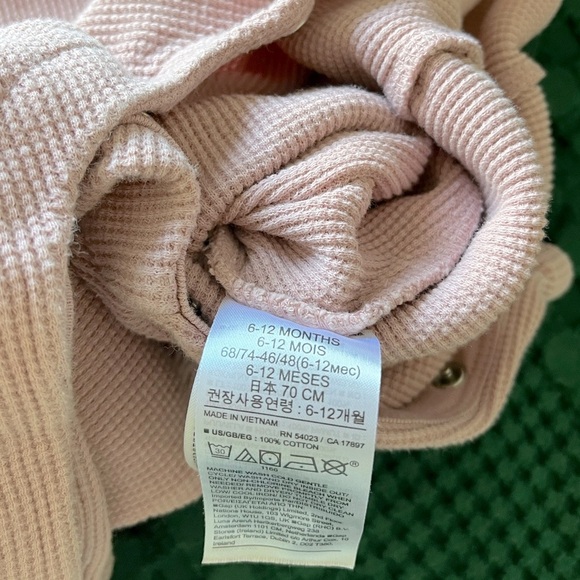 *3 for 10* Baby gap pink waffle knit  footless sleeper - Picture 4 of 4